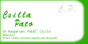 csilla pato business card